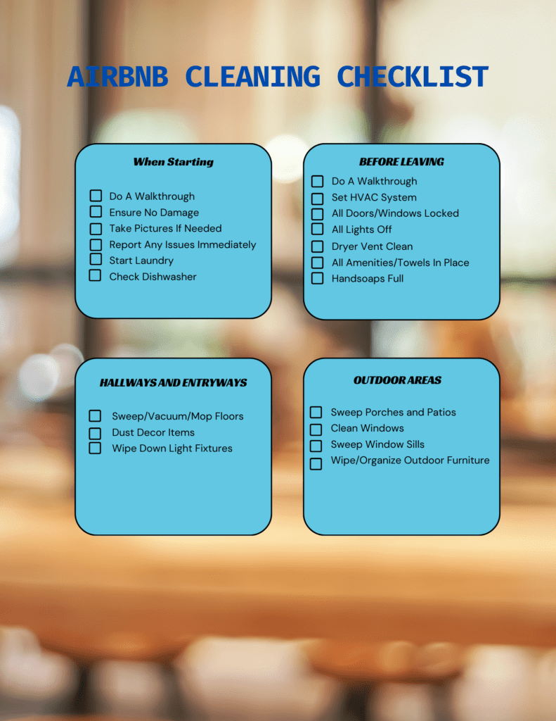 Airbnb Cleaning Checklist